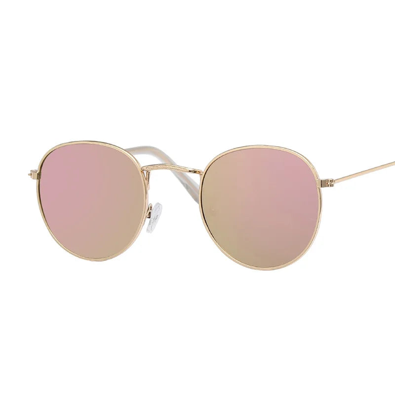 Small Retro Round Sunglasses Woman Brand Designer Vintage
