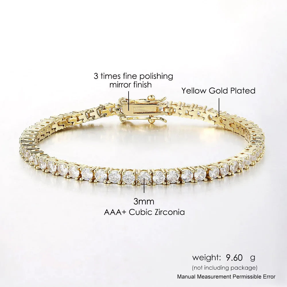 Iced Out Crystal Tennis Bracelet for Women