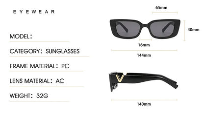 Retro Cat Eye Frame Sunglasses Women Luxury