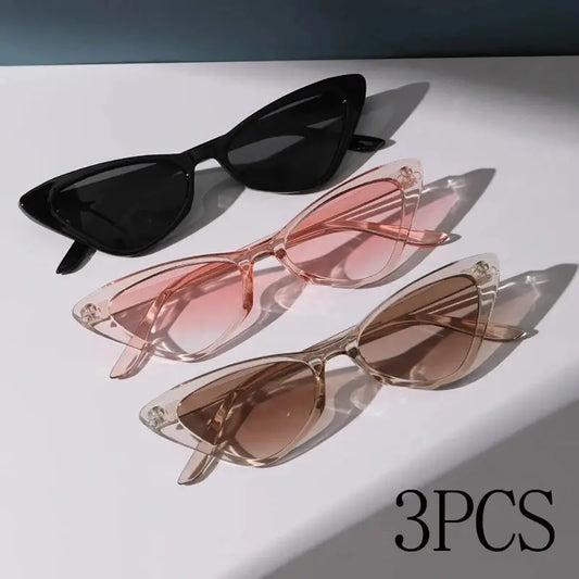 3 Pairs Per Set Small Cat Eye Sunglasses Women